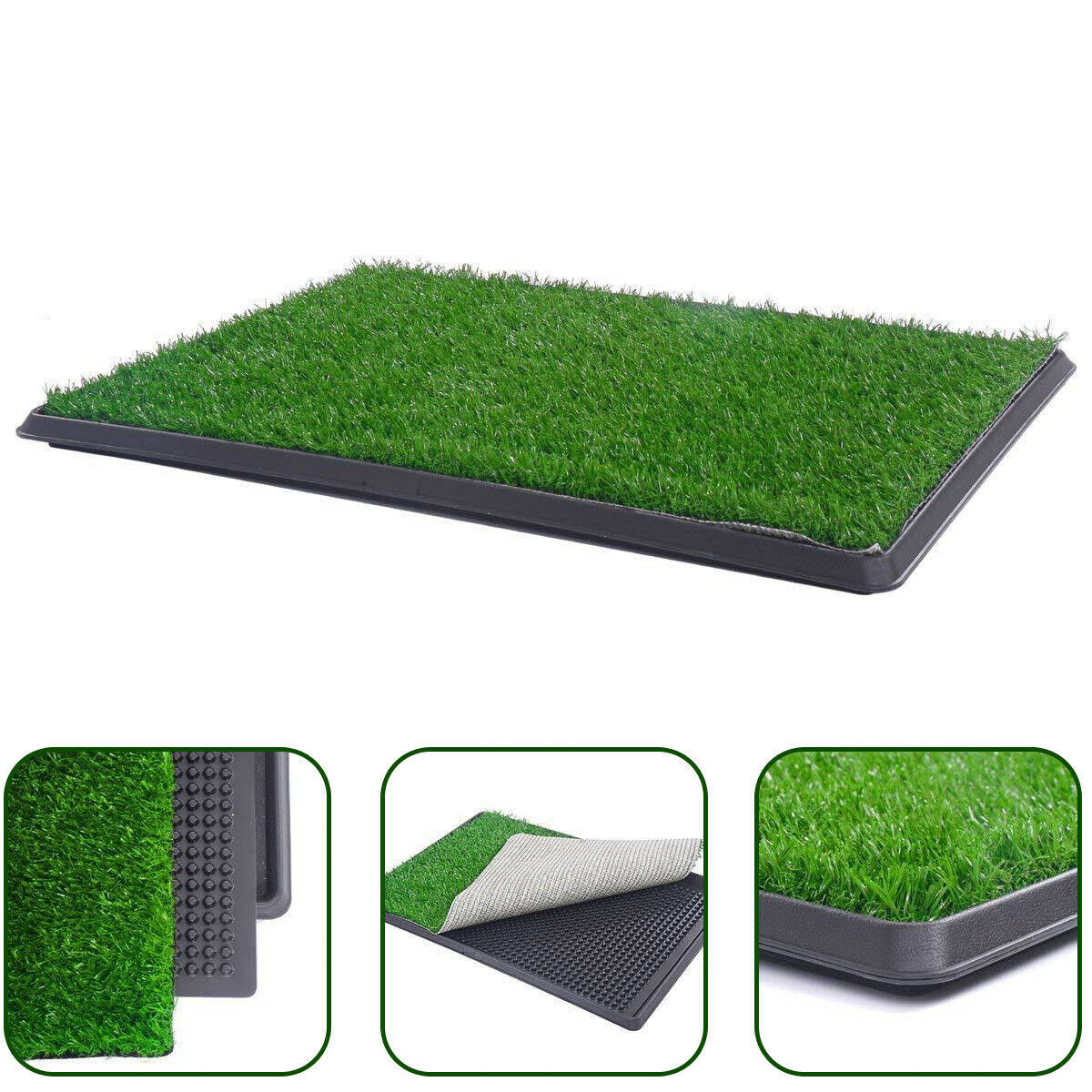 YES4PETS XL Indoor Dog Puppy Toilet Grass Training Mat Loo Pad Potty W 2 Grass