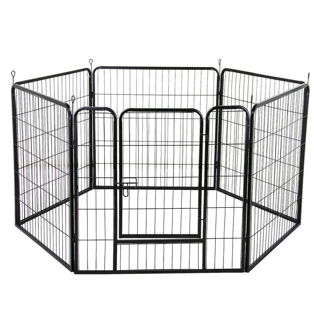 6 Panel Pet Dog Cat Bunny Puppy Play pen Playpen 80x80cm Exercise Cage Dog Panel Fence