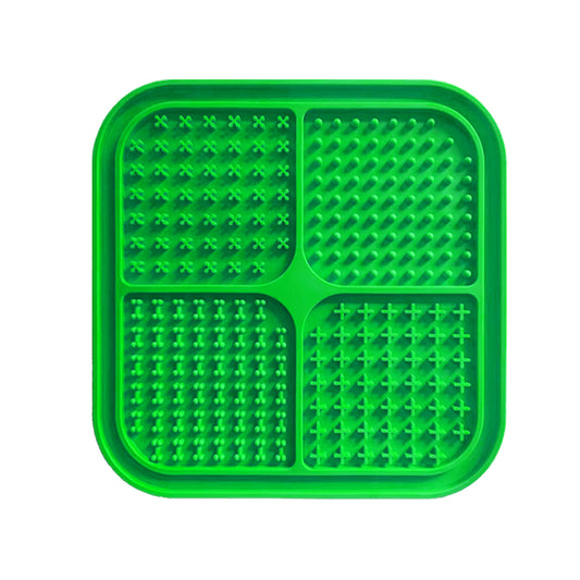 Pawfriends 4in1 Silicone Pet Lick Mat Cat Puppy Dog Slow Feeder Grooming Helper Mat Green