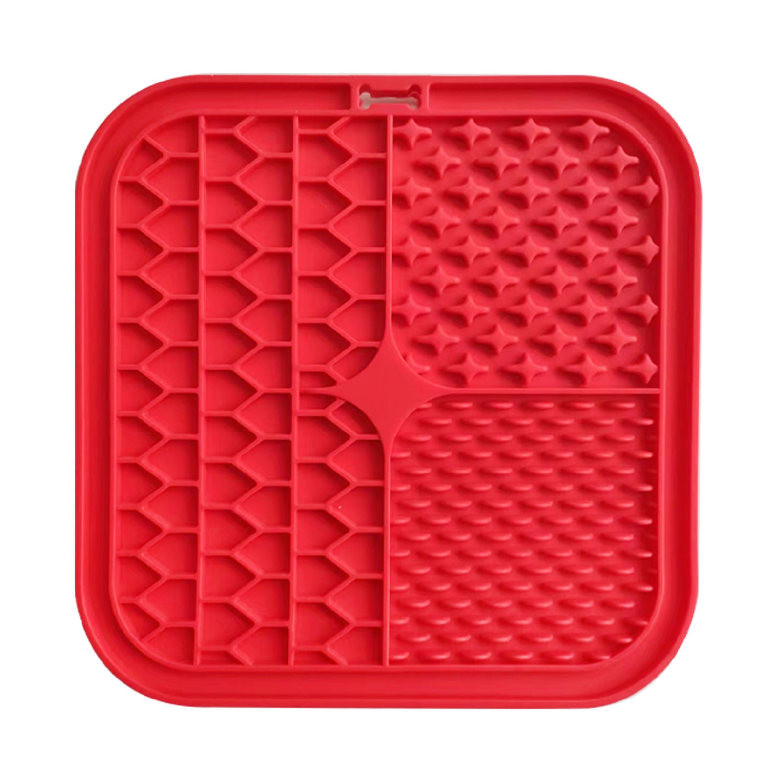 Pawfriends Silicone Dog Pet Lick Mat Anti-choking Slow Feeder Bath Grooming Helper Red