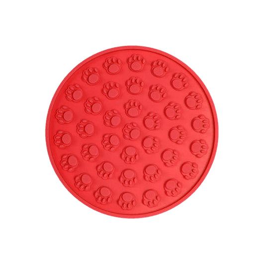 Pawfriends Silicone Dog Cat Pet Licking Pad Anti-Anxiety Slow-Feeding Licking Pad Red