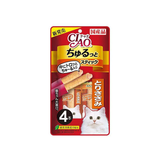 CIAO Churu Rolls Cat Wet Treat Grilled Chicken Tender Flavour- 12G X 4  CS-124 X6