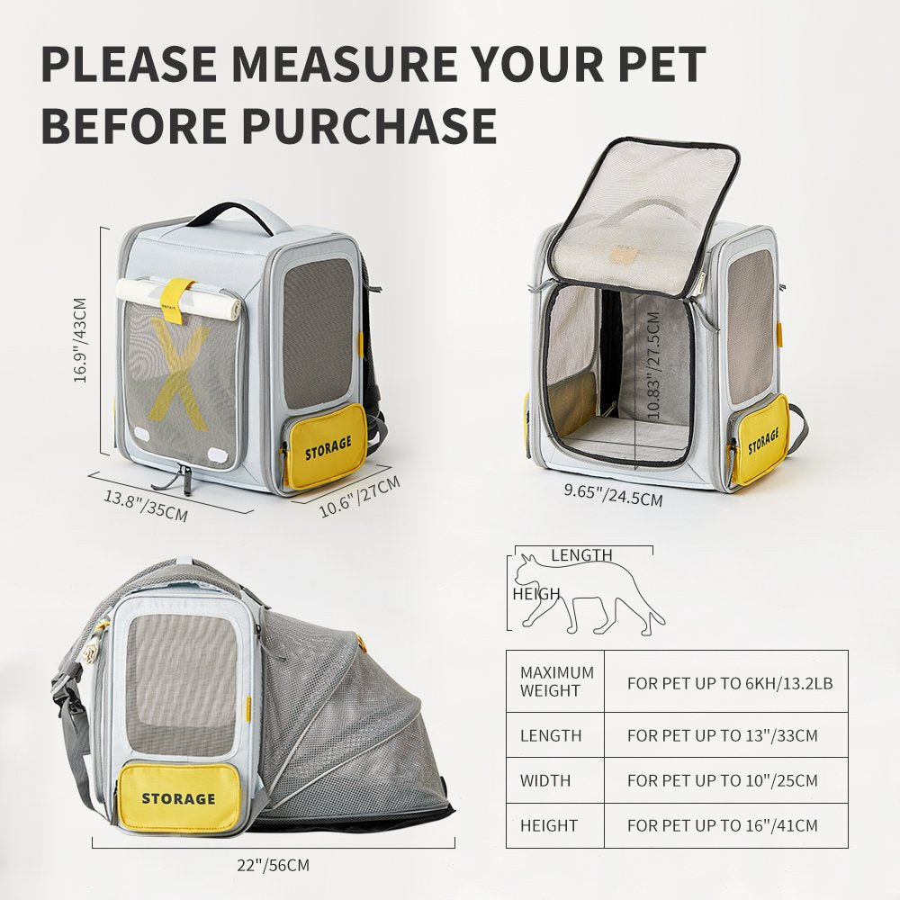 PETKIT Breezy X ZONE Pet Carrier - Grey Yellow