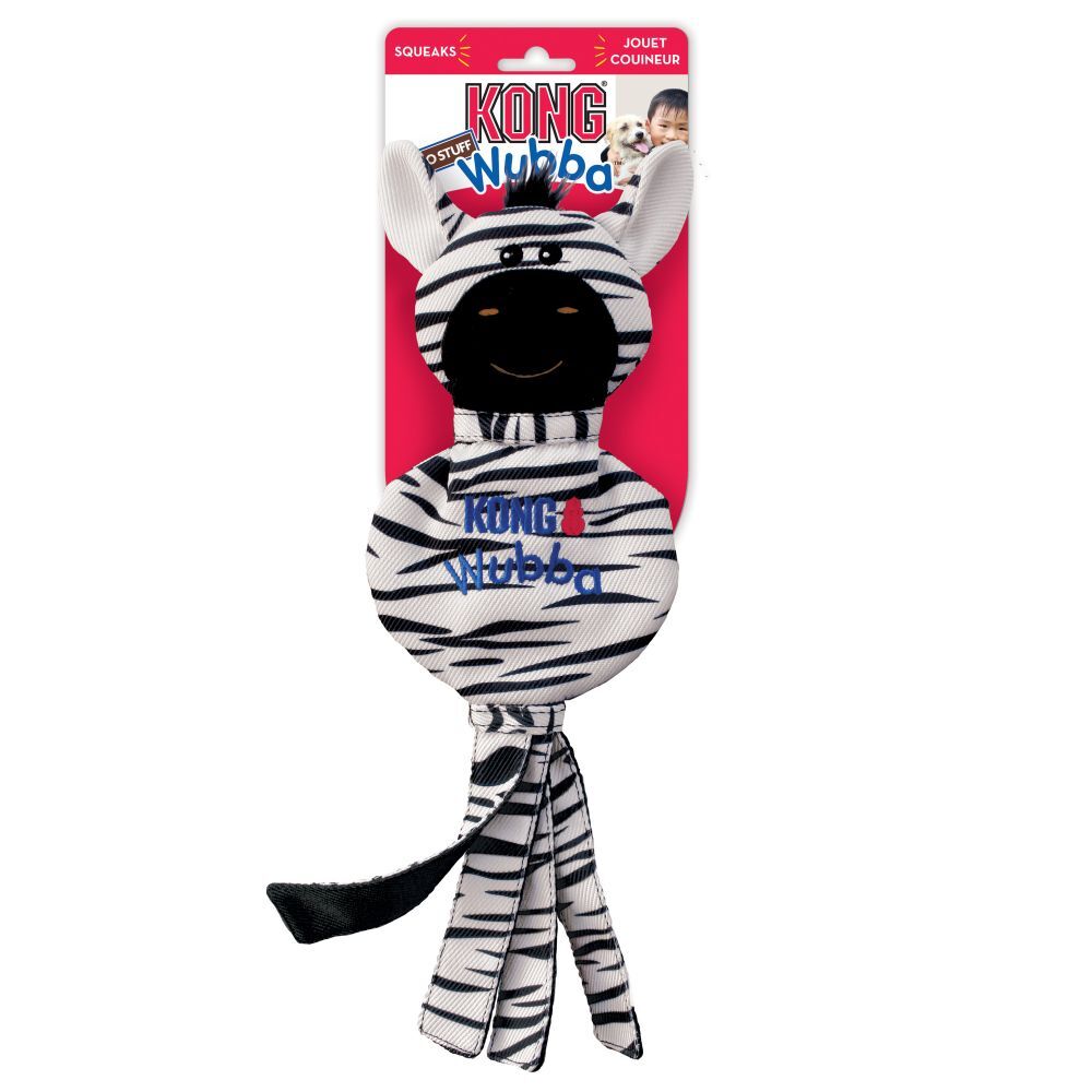 KONG Wubba No Stuff Dog Toy - Zebra