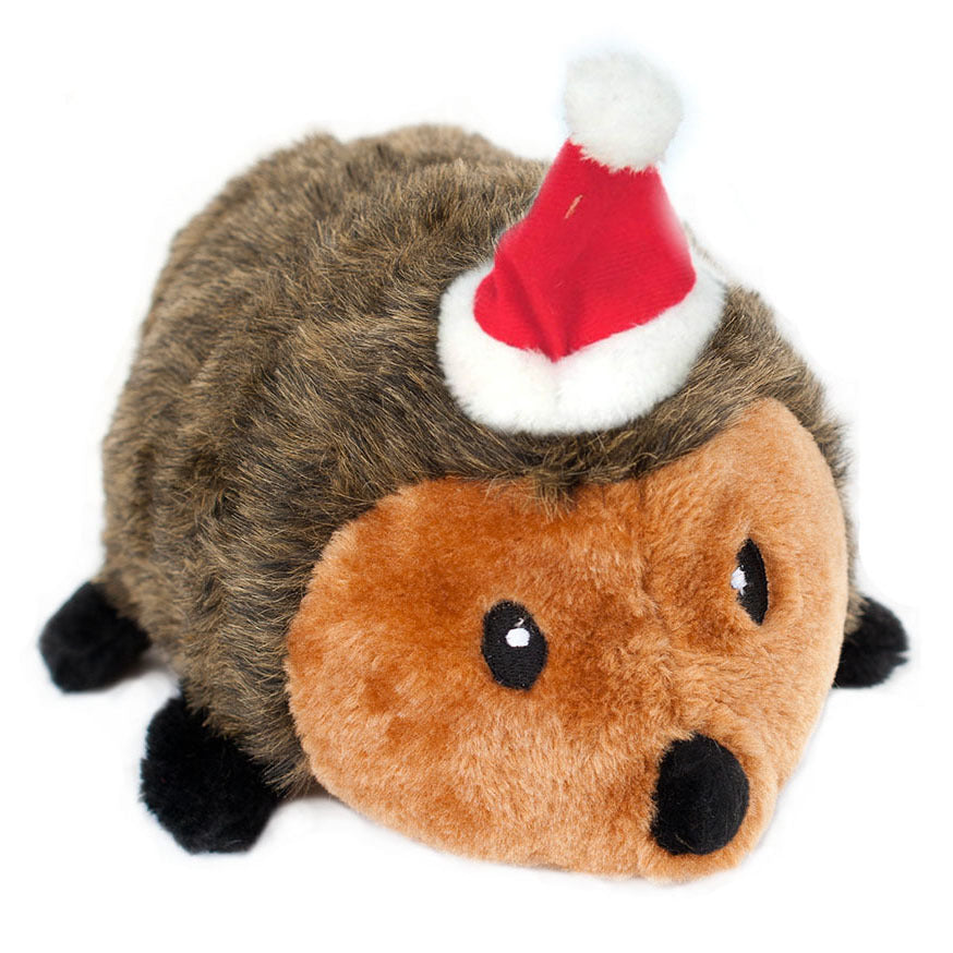 Zippy Paws Plush Squeaker Dog Toy - Christmas Holiday Hedgehog - Extra Large