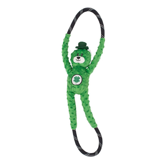 Zippy Paws St. Patricks RopeTugz Interactive Dog Toy - Lucky Bear