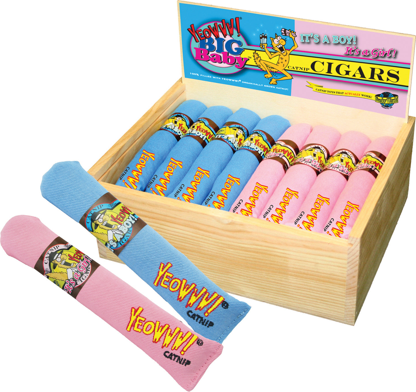 Yeowww! Cat Toys with Pure American Catnip - Its A Girl Pink Cigars