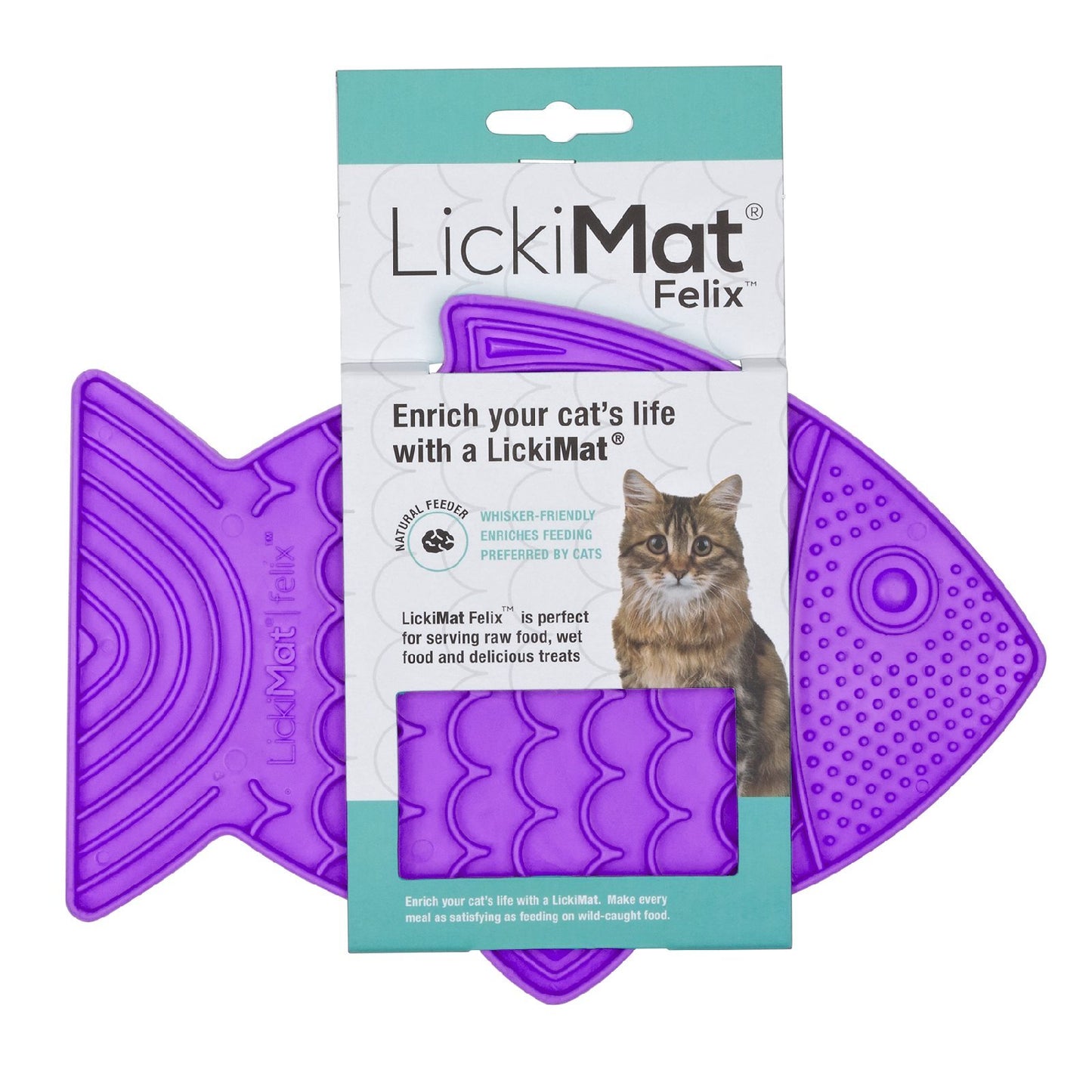 LickiMat Felix Slow Food Bowl for Cats - Turquoise